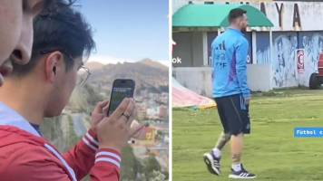 Videos: Así grabaron los fanáticos a Messi y a la selección argentina en la práctica en Achumani