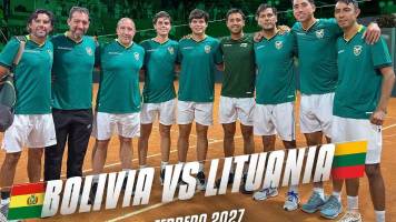 Copa Davis: Bolivia enfrentará a Lituania en febrero de 2027 por los Play-Offs del Grupo Mundial I