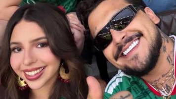 Christian Nodal, Ángela Aguilar y Belinda coinciden en el partido de México-Ecuador