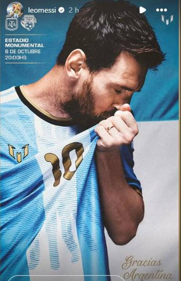 El posteo de Messi en su cuenta de Instagram.
