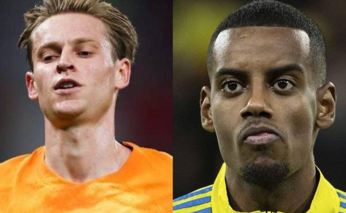 El neerlandés De Jong (izq.) y el sueco Isak.
