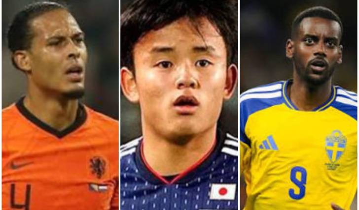 Van Dijk de Países Bajos (izq.), Kubo de Japón e Isak de Suecia son las figuras de sus respectivos equipos.