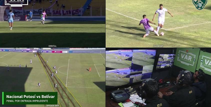 Las distintas cámaras que tiene la cabina VOR en el fútbol boliviano.