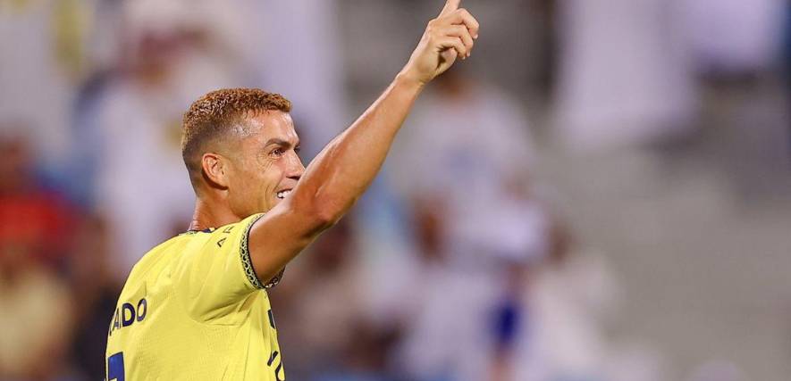 Cristiano Ronaldo celebra su gol de este viernes en la Liga de Arabia Saudita. 