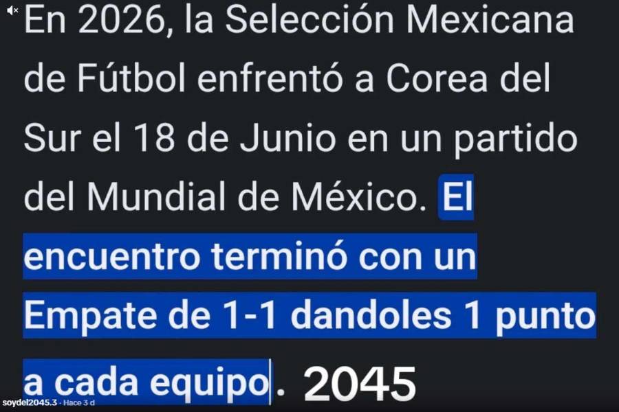 Un usuario que se hace llamar viajero del tiempo, predice resultados del Mundial