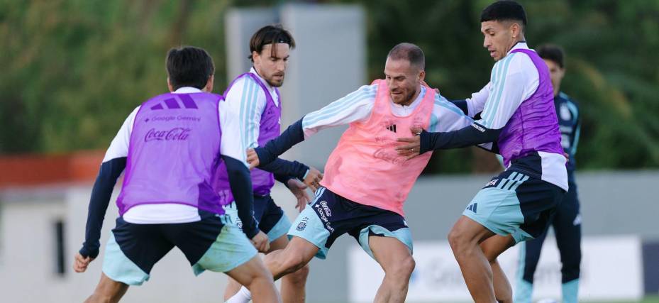 Jugadores de la selección de Argentina, en un entrenamiento anterior. 