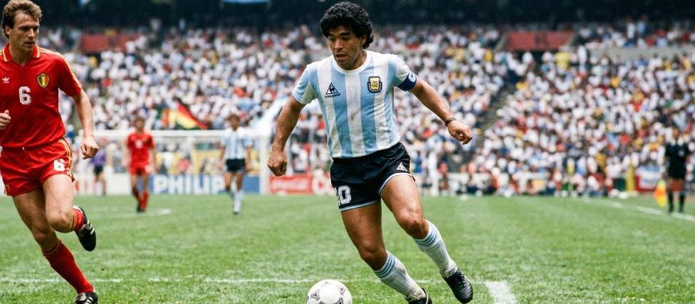 Diego Armando Maradona, con la camiseta de la selección argentina, en el Mundial 1986.