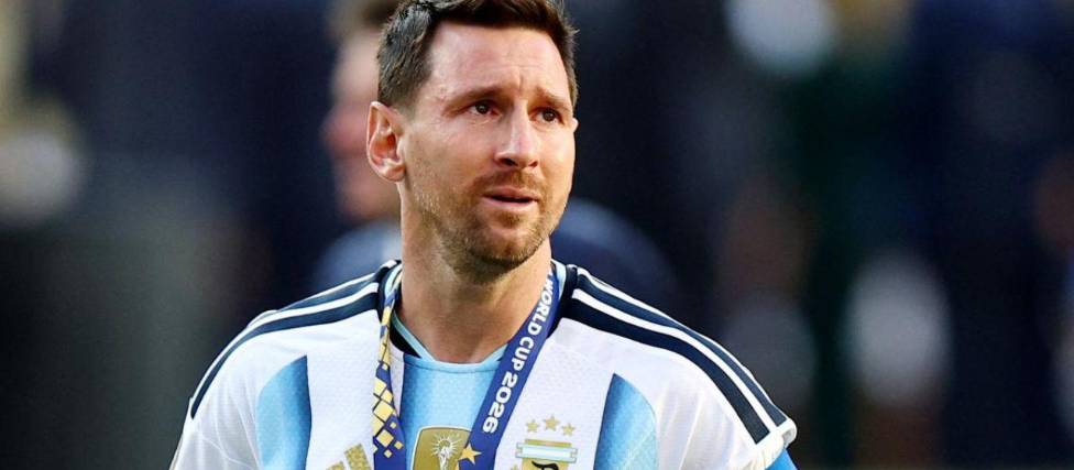 Lionel Messi llora tras perder la final ante España en el Mundial 2026.