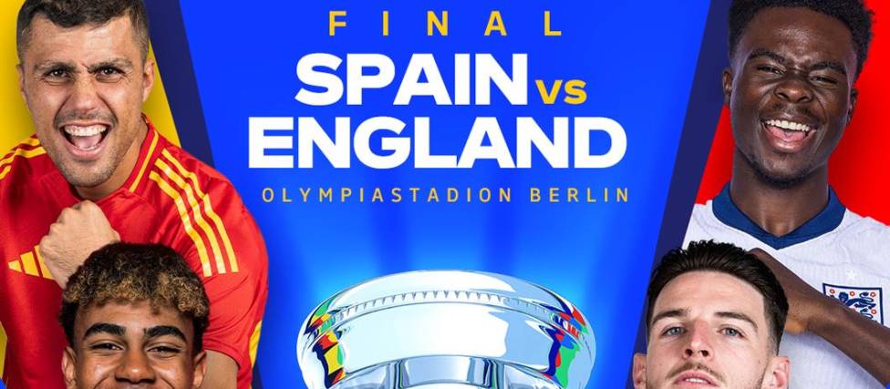 España e Inglaterra se medirán este domingo en el estadio Olímpico de Berlín, en la final de la Eurocopa.