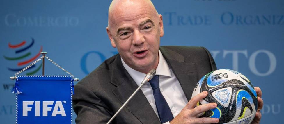El presidente de la FIFA, Gianni Infantino, en conferencia de prensa.
